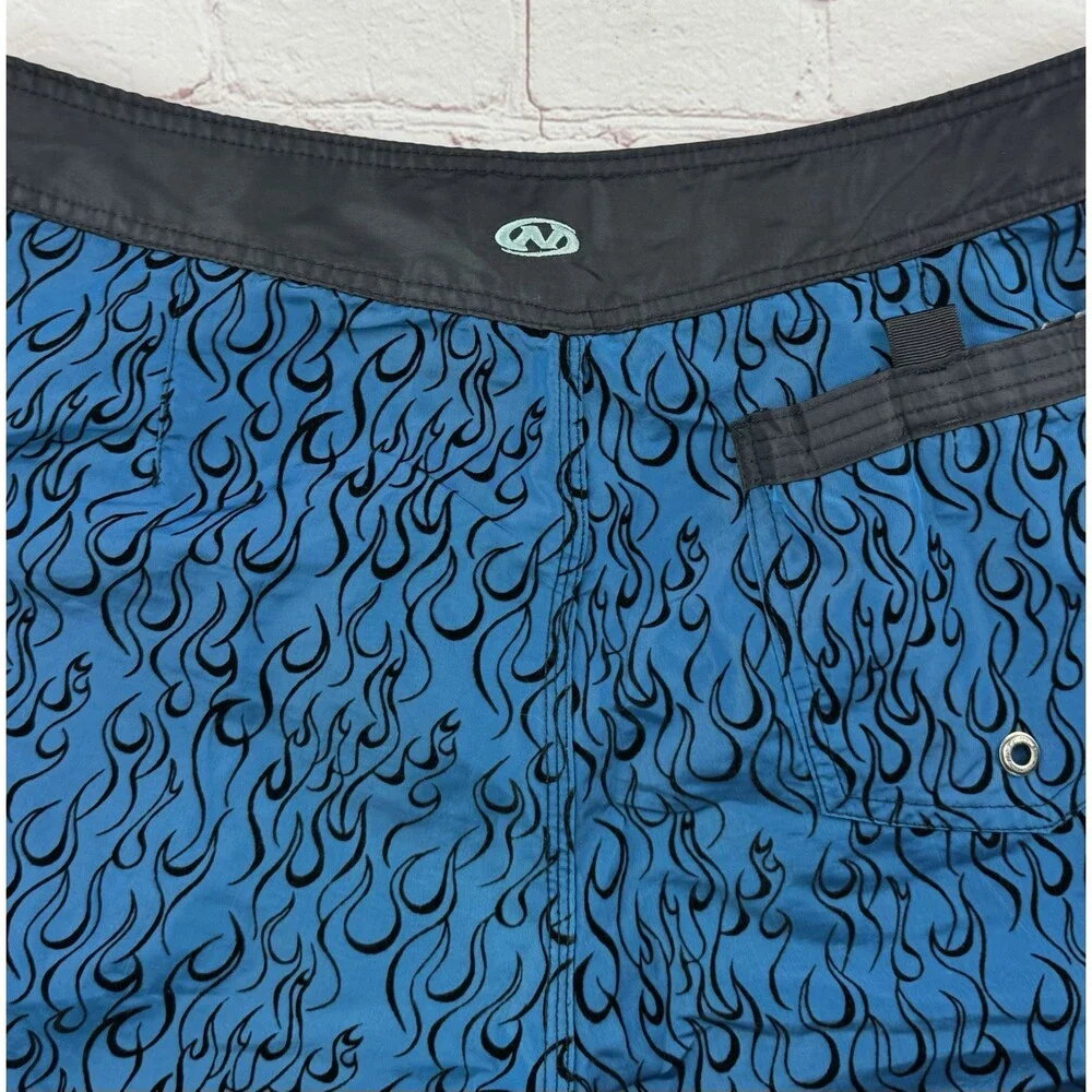 Vintage Y2K No Fear Flame Board Blue Shorts Pearlescent - Men’s Size 34